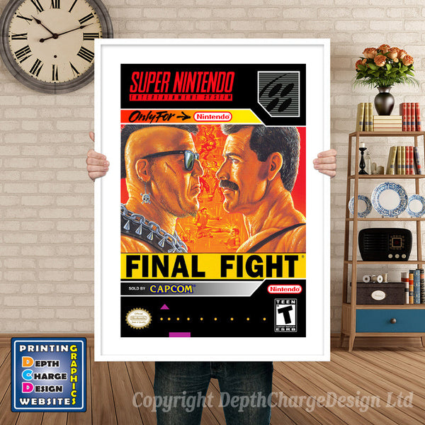 Final Fight Super Nintendo Game Inspired Theme Retro Gaming Poster