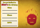 10 X Personalised Printed Boys Fire Superhero INSPIRED STYLE Invites