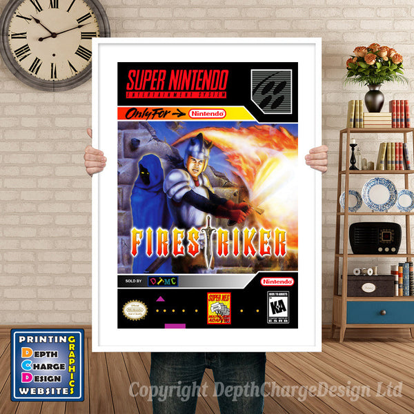 Firestriker Super Nintendo Game Inspired Theme Retro Gaming Poster