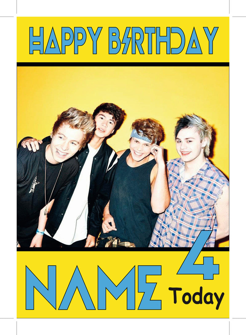 Five Second Of Summers Personalised Music Style Kids Adult FUNNY Birthday Card