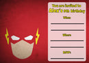 10 X Personalised Printed Boys Flash Superhero INSPIRED STYLE Invites