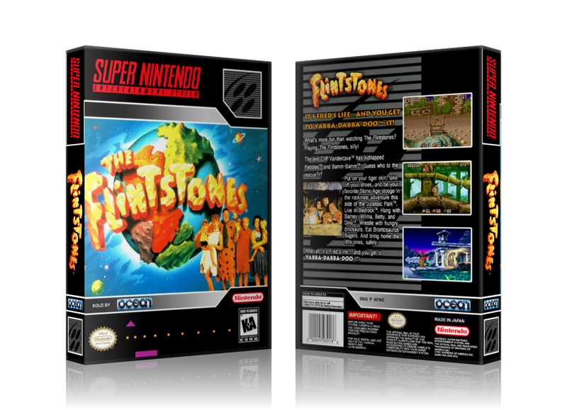 Flintstones Replacement Nintendo SNES Game Case Or Cover