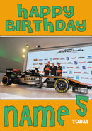 Personalised Force 2 India F1 THEME INSPIRED PERSONALISED Kids Adult Birthday Card