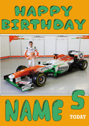 Personalised Force 3 India F1 THEME INSPIRED PERSONALISED Kids Adult Birthday Card