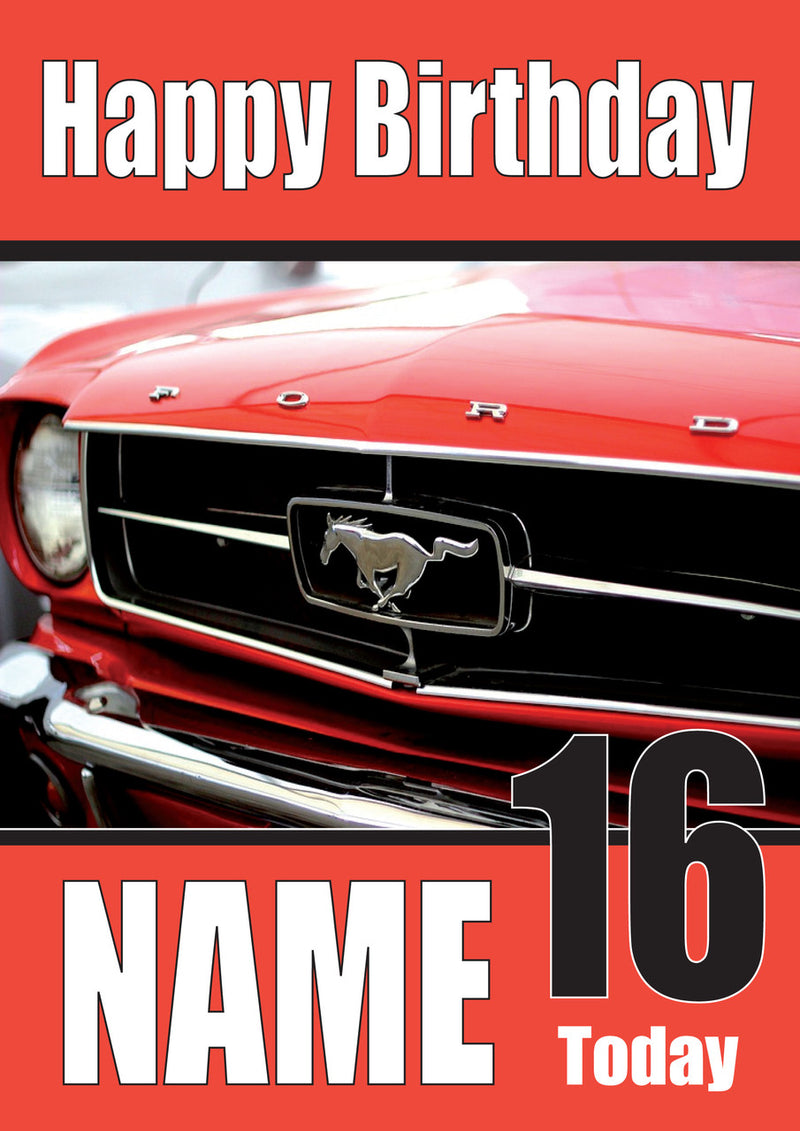 Happy Birthday Ford Mustang RED Cars