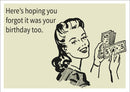Forgot Your Birthday Too INSPIRED Adult Personalised Birthday Card Birthday Card