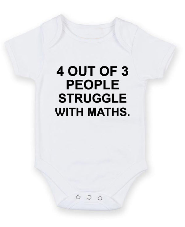Four Out Three People Struggle Personalised Baby Boy Girl Unisex Short Sleeve Bodysuit