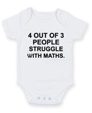 Four Out Three People Struggle Personalised Baby Boy Girl Unisex Short Sleeve Bodysuit