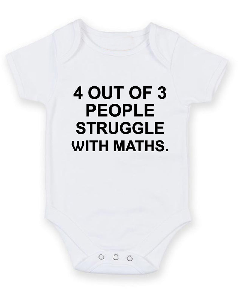 Four Out Three People Struggle Personalised Baby Boy Girl Unisex Short Sleeve Bodysuit