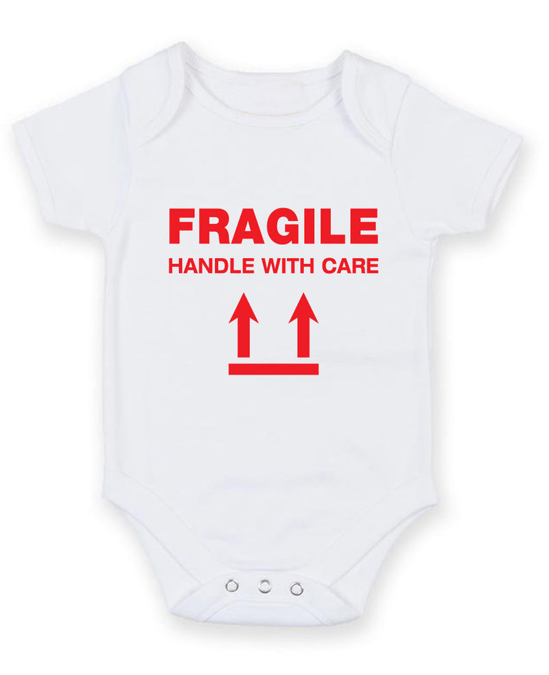 Fragile handle with care Printed Baby Grow Bodysuit Boy Girl Unisex Gift