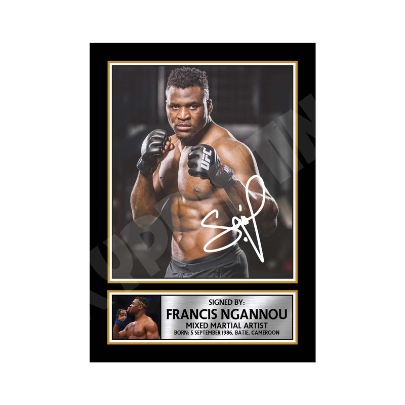 Francis Ngannou Limited Edition MMA Wrestler Signed Print - MMA Wrestling