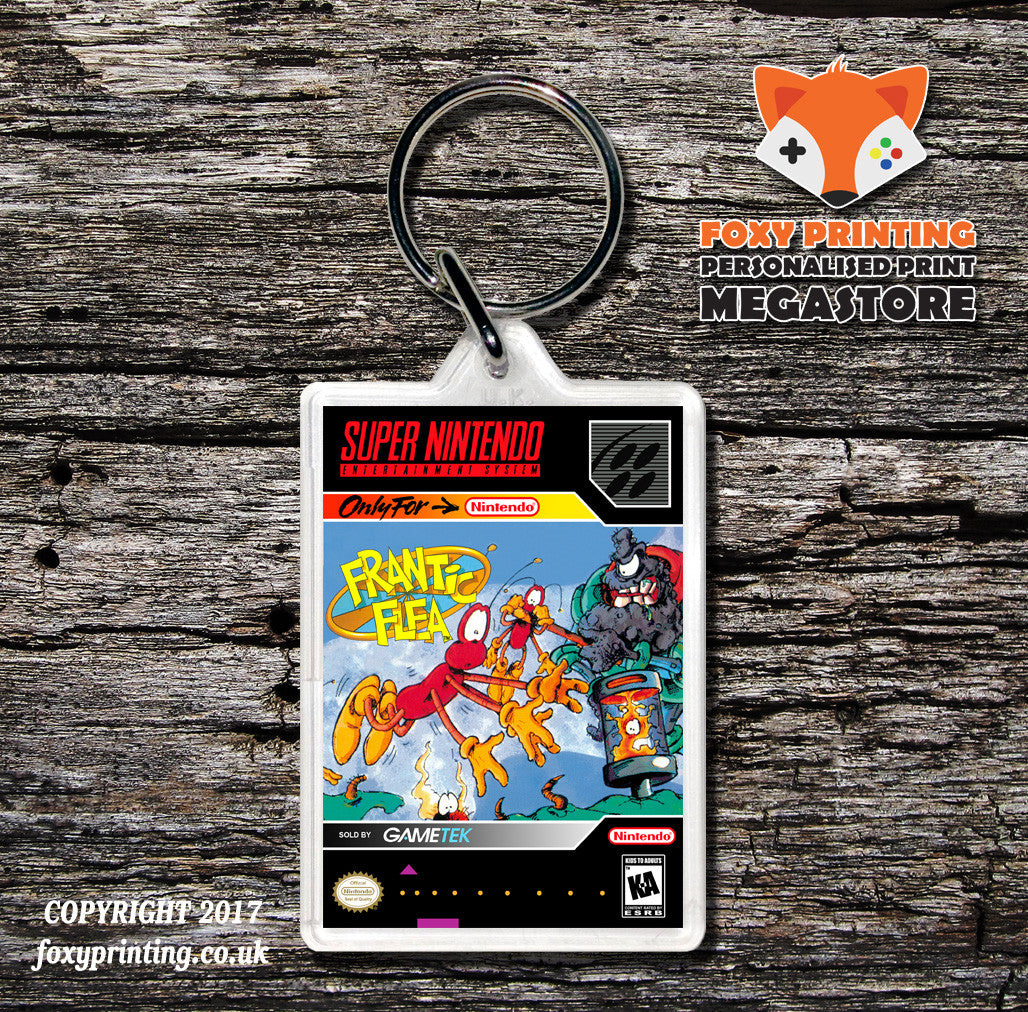 Frantic Flea Game Inspired Retro Gaming Keyring