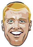 Freddie Flintoft Cartoon CRICKET Celebrity Face Mask Fancy Dress Cardboard Costume Mask