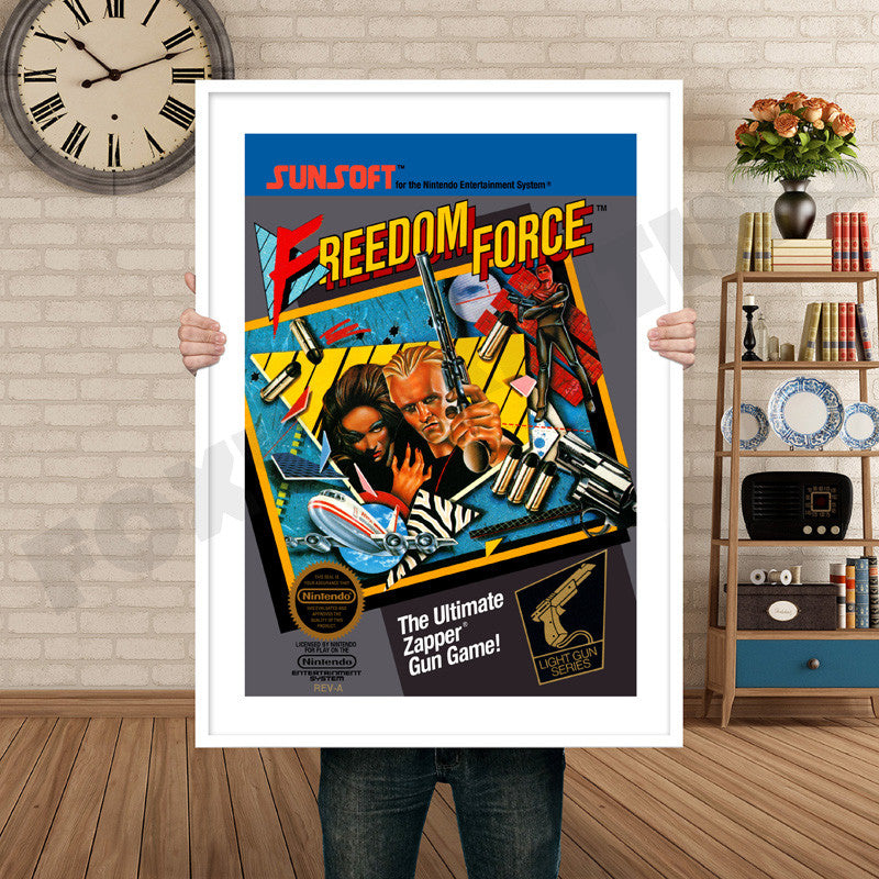 Freedom Force Retro GAME INSPIRED THEME Nintendo NES Gaming A4 A3 A2 Or A1 Poster Art 246