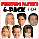Friends 6-Pack Celebrity Face Masks Fancy Dress Cardboard Costume Masks