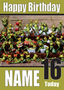 Happy Birthday Frogs Everywhere Funny Kids Adult Personalised Birthday Card