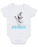 Frozen Inspired Olaf Snowman 2 Printed Baby Grow Bodysuit Boy Girl Unisex Gift