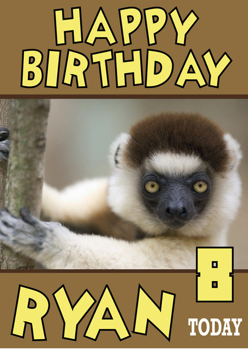 Funny Monkey Hugging Tree Birthday Card Funny Kids Adult Personalised Birthday Card