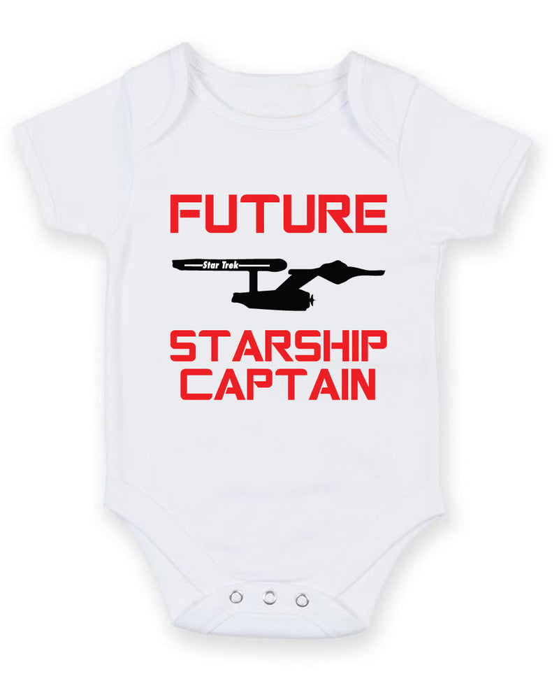Future Starship Captain Printed Baby Grow Bodysuit Boy Girl Unisex Gift