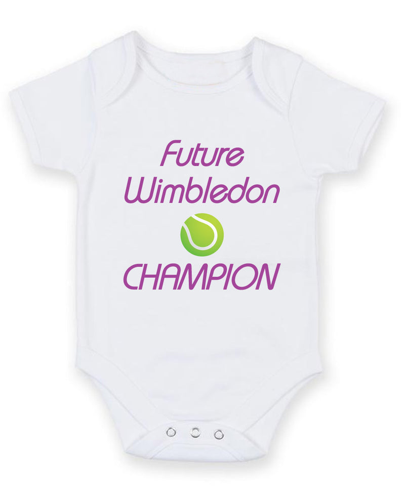 Future Wimbledon Champion Printed Baby Grow Bodysuit Boy Girl Unisex Gift
