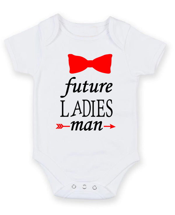 Future Ladies Man Personalised Baby Boy Girl Unisex Short Sleeve Bodysuit