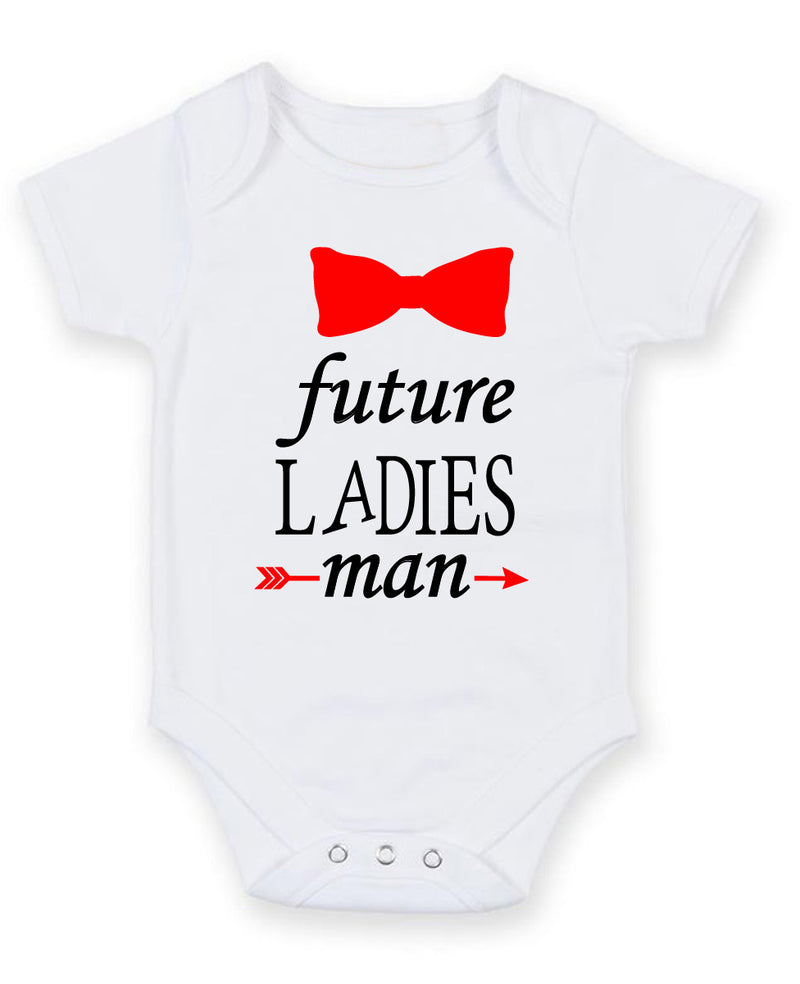 Future Ladies Man Personalised Baby Boy Girl Unisex Short Sleeve Bodysuit
