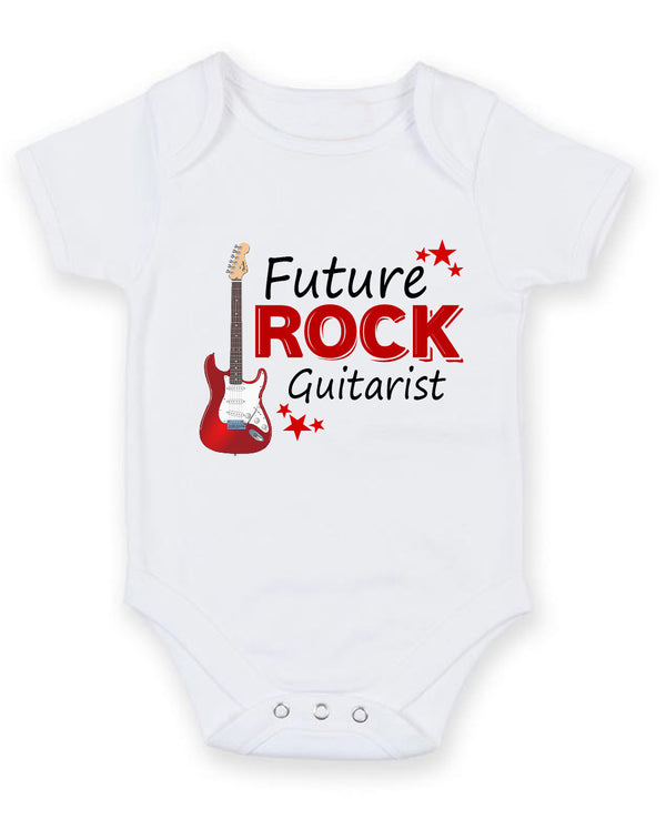 Future Rock Guitarist Personalised Baby Boy Girl Unisex Short Sleeve Bodysuit