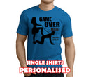 Game Over Mate Black Custom Stag T-Shirt - Any Name - Party Tee
