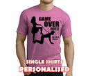Game Over Mate Black Custom Stag T-Shirt - Any Name - Party Tee