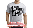 Game Over Mate Black Custom Stag T-Shirt - Any Name - Party Tee