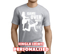 Game Over Mate White Custom Stag T-Shirt - Any Name - Party Tee