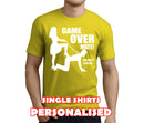 Game Over Mate White Custom Stag T-Shirt - Any Name - Party Tee