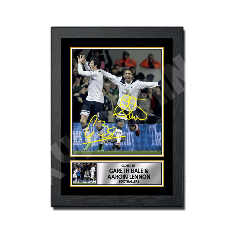 GARETH BALE _ AAROIN LENNON Limited Edition Football Player Signed Print - Football