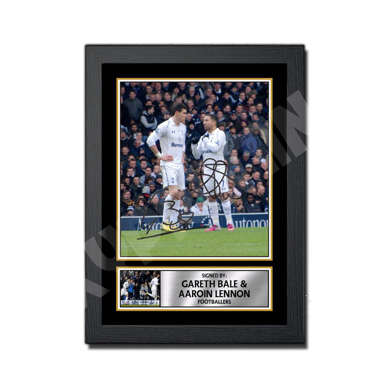 GARETH BALE _ AAROIN LENNON 2 Limited Edition Football Player Signed Print - Football