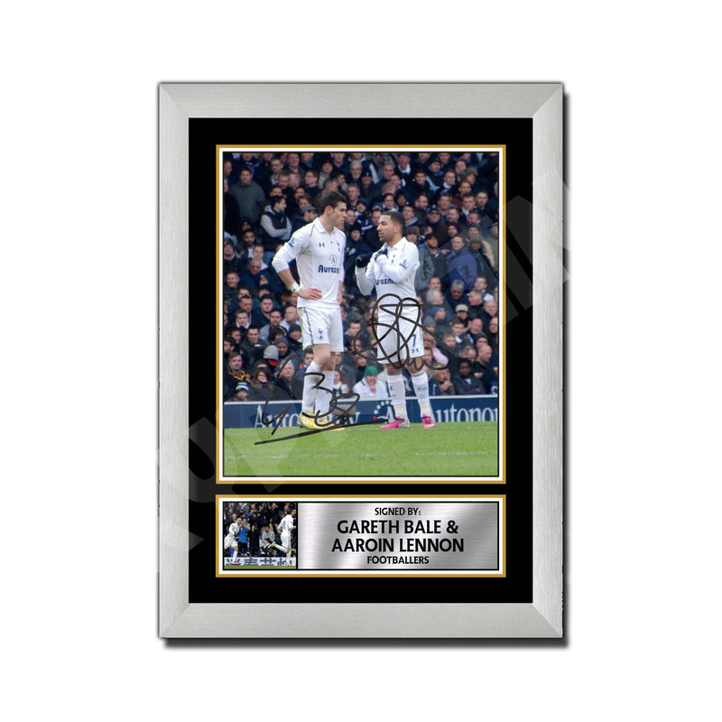GARETH BALE _ AAROIN LENNON 2 Limited Edition Football Player Signed Print - Football