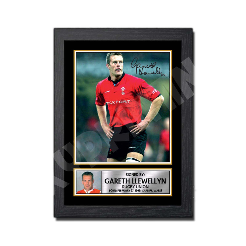 GARETH LLEWELLYN 1 Limited Edition Rugby Player Signed Print - Rugby