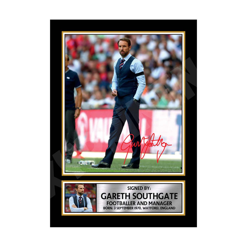 GARETH SOUTHGATE 2 Limited Edition Football Player Signed Print - Football