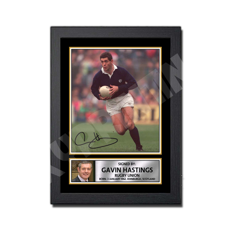 GAVIN HASTINGS 1 Limited Edition Rugby Player Signed Print - Rugby