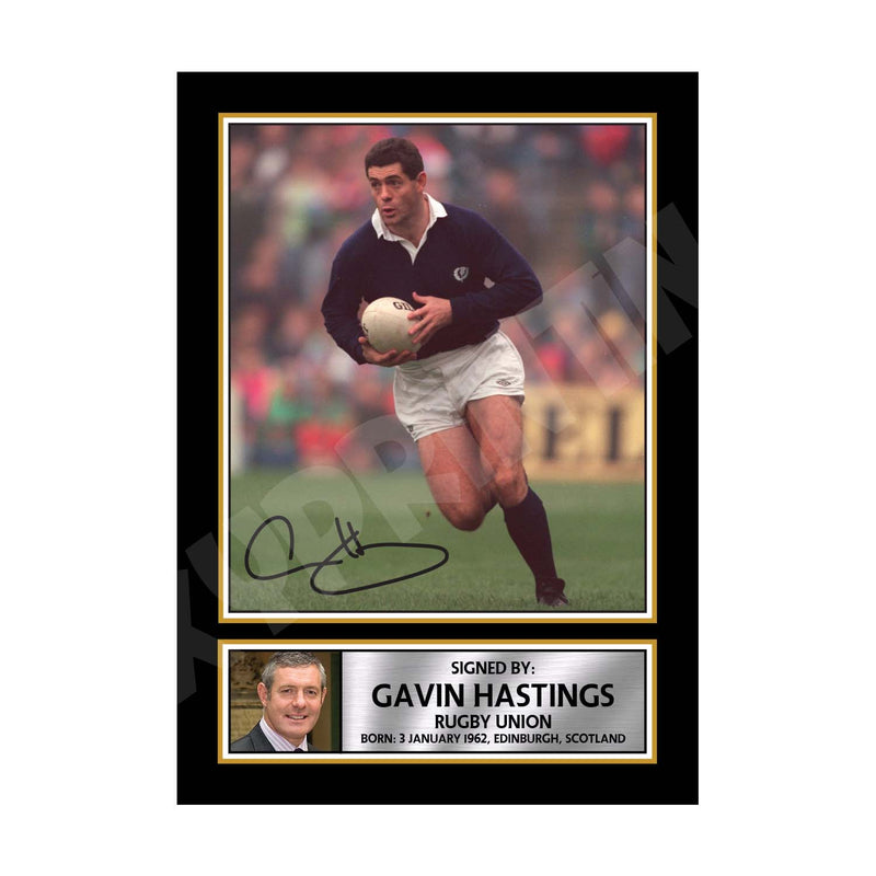 GAVIN HASTINGS 1 Limited Edition Rugby Player Signed Print - Rugby