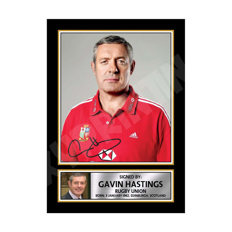 GAVIN HASTINGS 2 Limited Edition Rugby Player Signed Print - Rugby