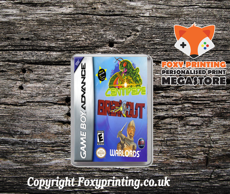 Centipede - Breakout - Warlords - Gameboy Advance Retro Gaming Magnet