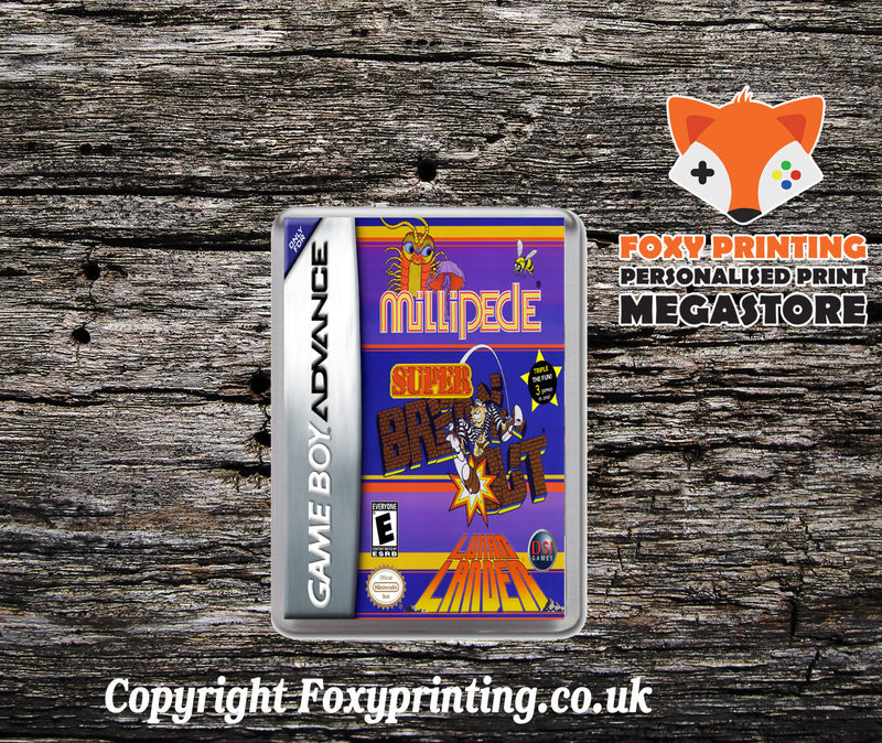 Millipede - Super Breakout - Lunar Lander - Gameboy Advance Retro Gaming Magnet