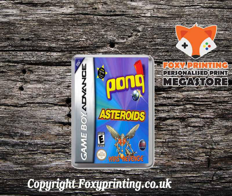 Pong - Asteroids - Yars' Revenge - Gameboy Advance Retro Gaming Magnet
