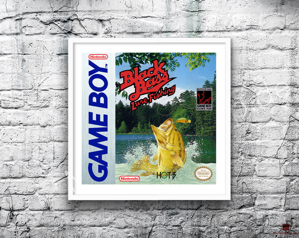 Black Bass Lure Fishing Game Style Inspired Retro Gaming Poster