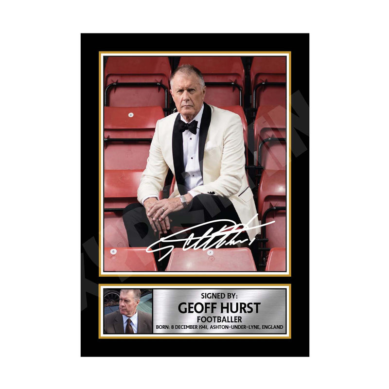 GEOFF HURST 2 Limited Edition Football Player Signed Print - Football