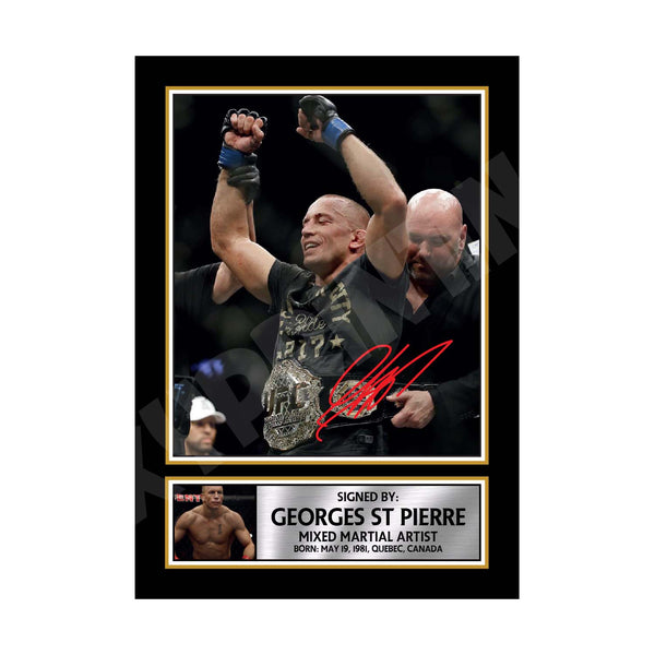 GEORGES ST PIERRE 2 MMA Wrestler Printed Signature Print – MMA Wrestling