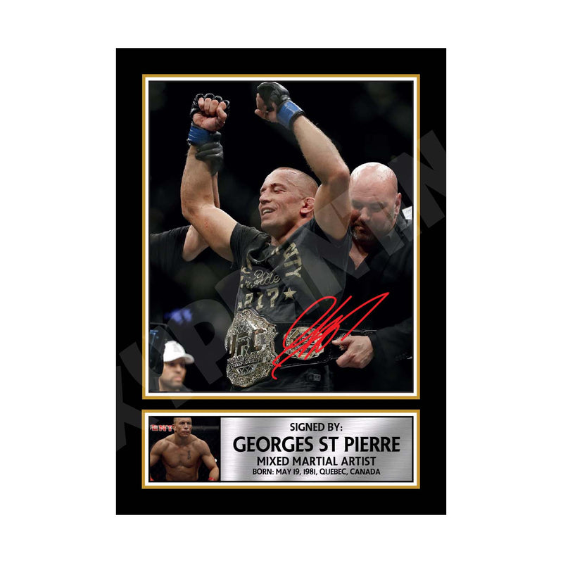GEORGES ST PIERRE 2 Limited Edition MMA Wrestler Signed Print - MMA Wrestling