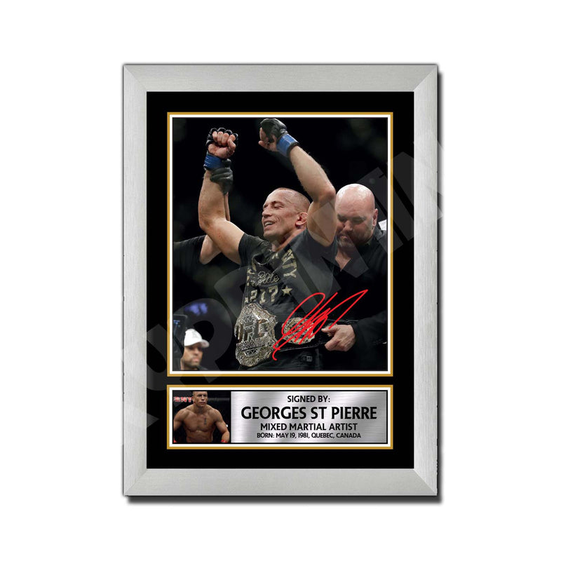 GEORGES ST PIERRE 2 Limited Edition MMA Wrestler Signed Print - MMA Wrestling