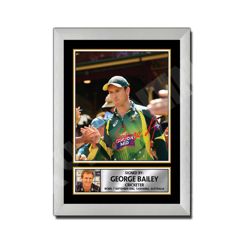 GEORGE BAILEY 2 Limited Edition Cricketer Signed Print - Cricket Player