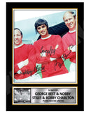 GEORGE BEST BOBBY CHARLTON _ NOBBY STILES Limited Edition Football Player Signed Print - Football